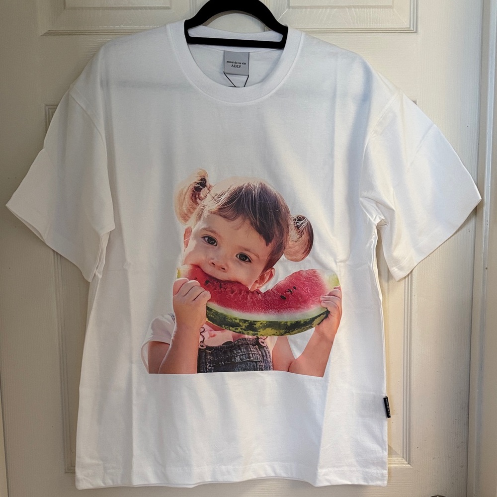 ADLV White T-Shirt with Watermelon Print